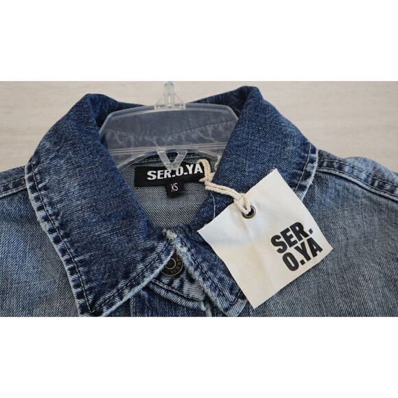 SER.O.YA SR02-3786 Women's Sz XS Sharon Blue Cleo Denim Jacket - Picture 6 of 9
